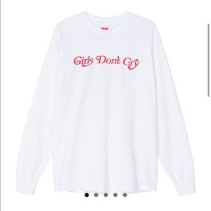 Girls Don't Cry Butterfly Long Sleeve TShirt White
